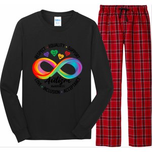 Autism Awareness Respect Equality Support Love Inclusion Funny Gift Long Sleeve Pajama Set