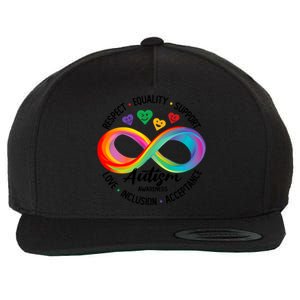 Autism Awareness Respect Equality Support Love Inclusion Funny Gift Wool Snapback Cap