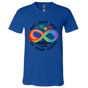 Autism Awareness Respect Equality Support Love Inclusion Funny Gift V-Neck T-Shirt