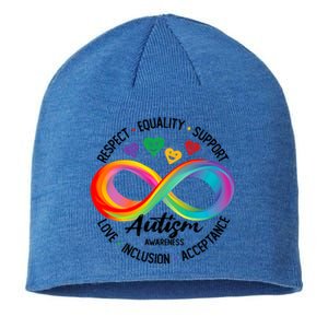 Autism Awareness Respect Equality Support Love Inclusion Funny Gift Sustainable Beanie