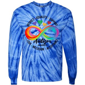 Autism Awareness Respect Equality Support Love Inclusion Funny Gift Tie-Dye Long Sleeve Shirt