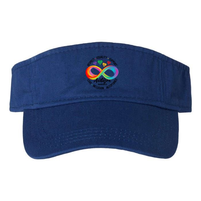 Autism Awareness Respect Equality Support Love Inclusion Funny Gift Valucap Bio-Washed Visor