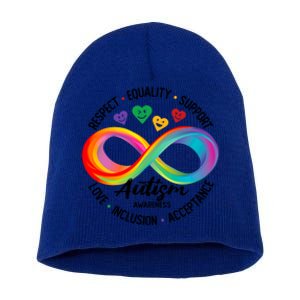 Autism Awareness Respect Equality Support Love Inclusion Funny Gift Short Acrylic Beanie