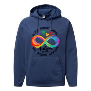 Autism Awareness Respect Equality Support Love Inclusion Funny Gift Performance Fleece Hoodie