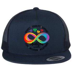 Autism Awareness Respect Equality Support Love Inclusion Funny Gift Flat Bill Trucker Hat