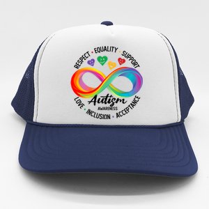 Autism Awareness Respect Equality Support Love Inclusion Funny Gift Trucker Hat