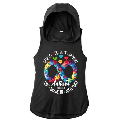 Autism Awareness Respect Equality Support Cute Gift Ladies PosiCharge Tri-Blend Wicking Draft Hoodie Tank