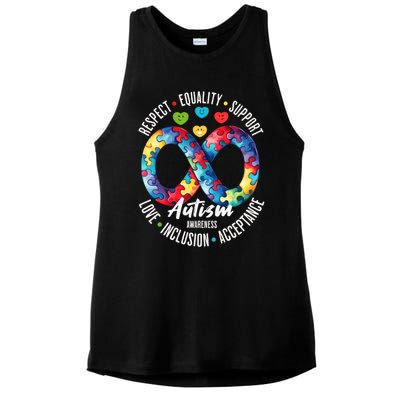 Autism Awareness Respect Equality Support Cute Gift Ladies PosiCharge Tri-Blend Wicking Tank