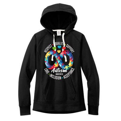 Autism Awareness Respect Equality Support Cute Gift Women's Fleece Hoodie