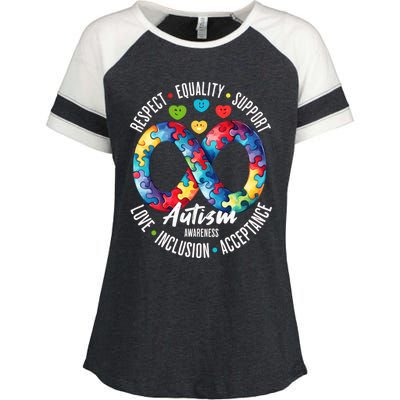 Autism Awareness Respect Equality Support Cute Gift Enza Ladies Jersey Colorblock Tee