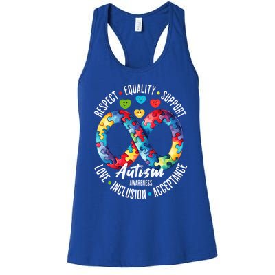 Autism Awareness Respect Equality Support Cute Gift Women's Racerback Tank