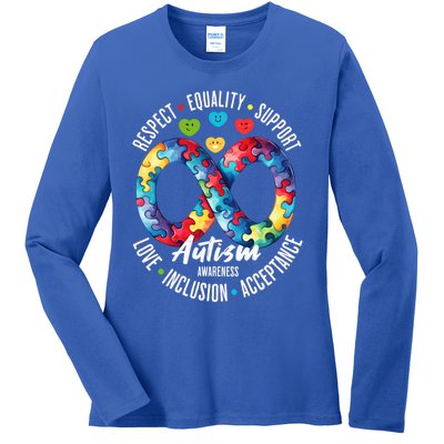 Autism Awareness Respect Equality Support Cute Gift Ladies Long Sleeve Shirt