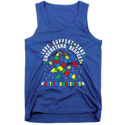 Autism Awareness Respect Love Support Autistic Awareness Gift Tank Top