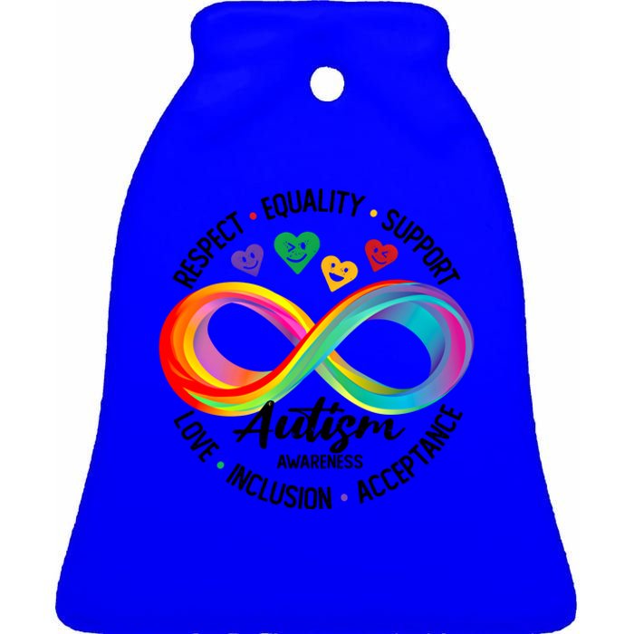 Autism Awareness Respect Equality Support Love Inclusion Gift Ceramic Bell Ornament