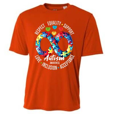 Autism Awareness Respect Equality Support Gift Cooling Performance Crew T-Shirt