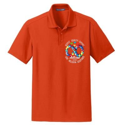 Autism Awareness Respect Equality Support Gift Dry Zone Grid Polo