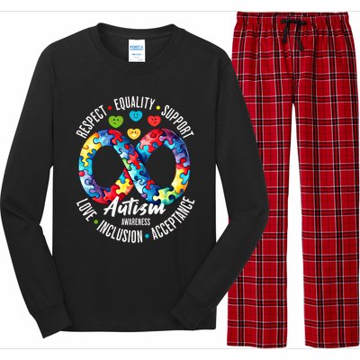 Autism Awareness Respect Equality Support Gift Long Sleeve Pajama Set