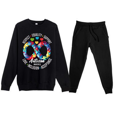 Autism Awareness Respect Equality Support Gift Premium Crewneck Sweatsuit Set