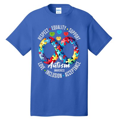 Autism Awareness Respect Equality Support Gift Tall T-Shirt