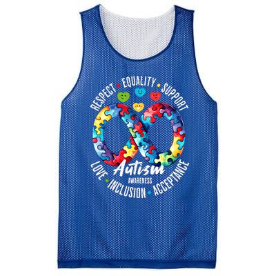 Autism Awareness Respect Equality Support Gift Mesh Reversible Basketball Jersey Tank