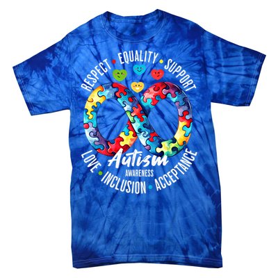 Autism Awareness Respect Equality Support Gift Tie-Dye T-Shirt