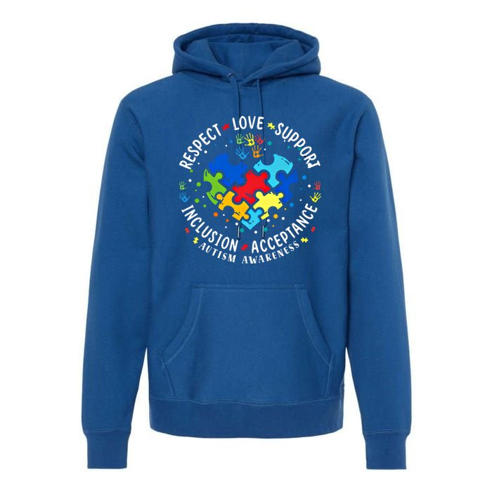 Autism Awareness Respect Love Support Autism Meaningful Gift Premium Hoodie