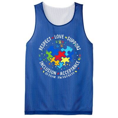 Autism Awareness Respect Love Support Autism Meaningful Gift Mesh Reversible Basketball Jersey Tank