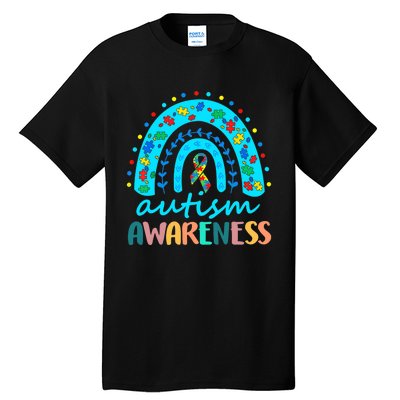 Autism Awareness Rainbow Puzzle Autism Awareness Month Tall T-Shirt