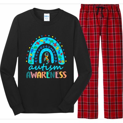 Autism Awareness Rainbow Puzzle Autism Awareness Month Long Sleeve Pajama Set