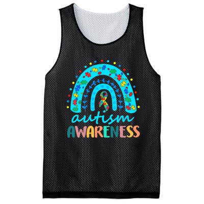 Autism Awareness Rainbow Puzzle Autism Awareness Month Mesh Reversible Basketball Jersey Tank