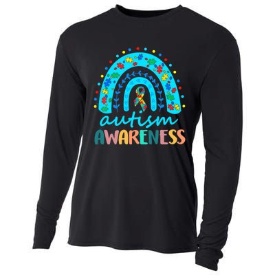 Autism Awareness Rainbow Puzzle Autism Awareness Month Cooling Performance Long Sleeve Crew