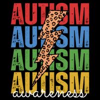 Autism Awareness Retro Cheetah Lightning 16 in Basic Backpack
