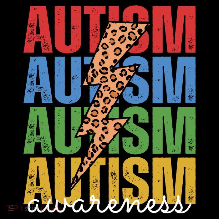 Autism Awareness Retro Cheetah Lightning Tall Sweatshirt