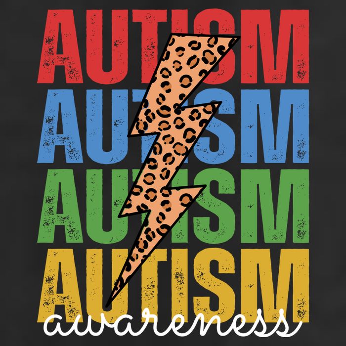 Autism Awareness Retro Cheetah Lightning 25L Jumbo Tote