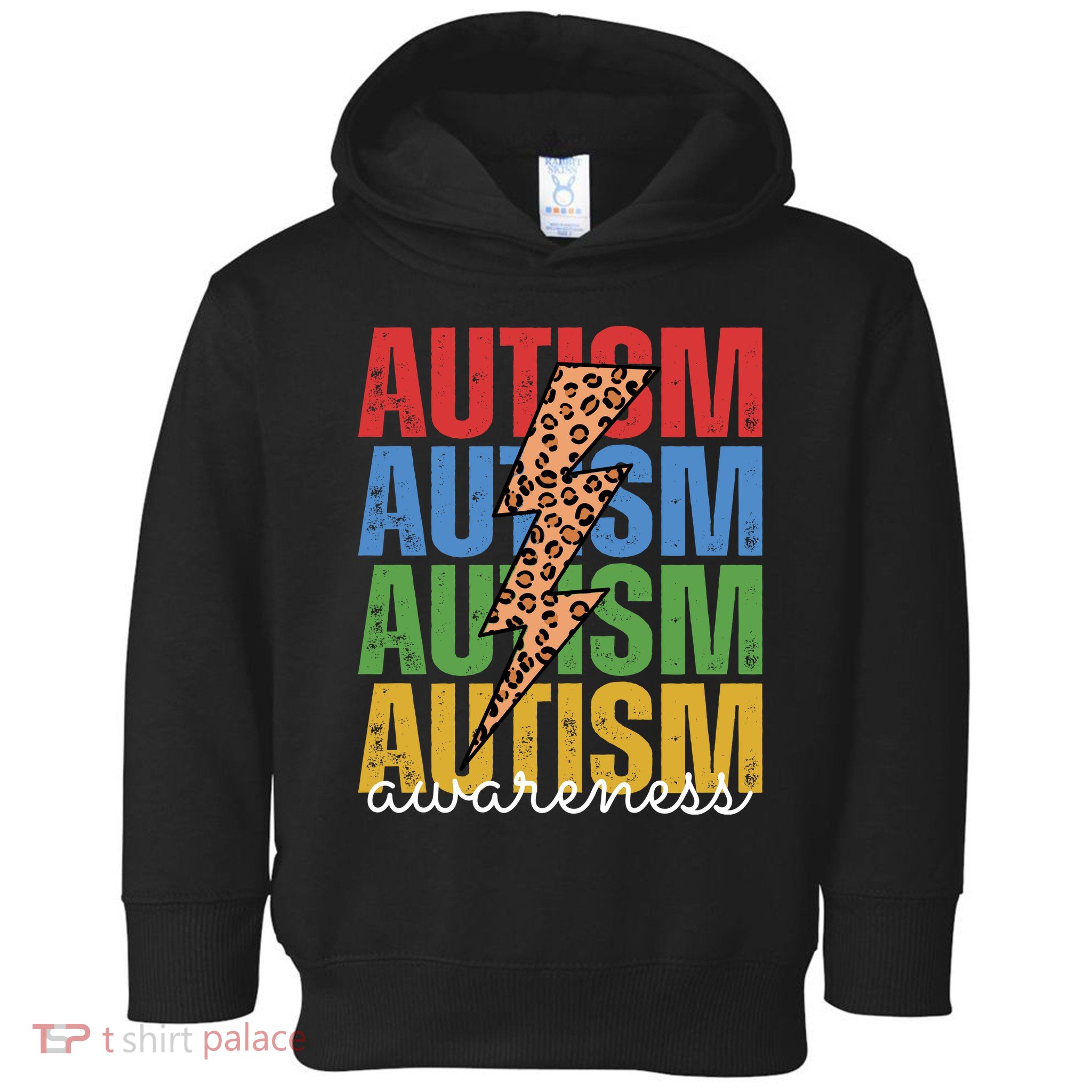 Autism Awareness Retro Cheetah Lightning Toddler Hoodie