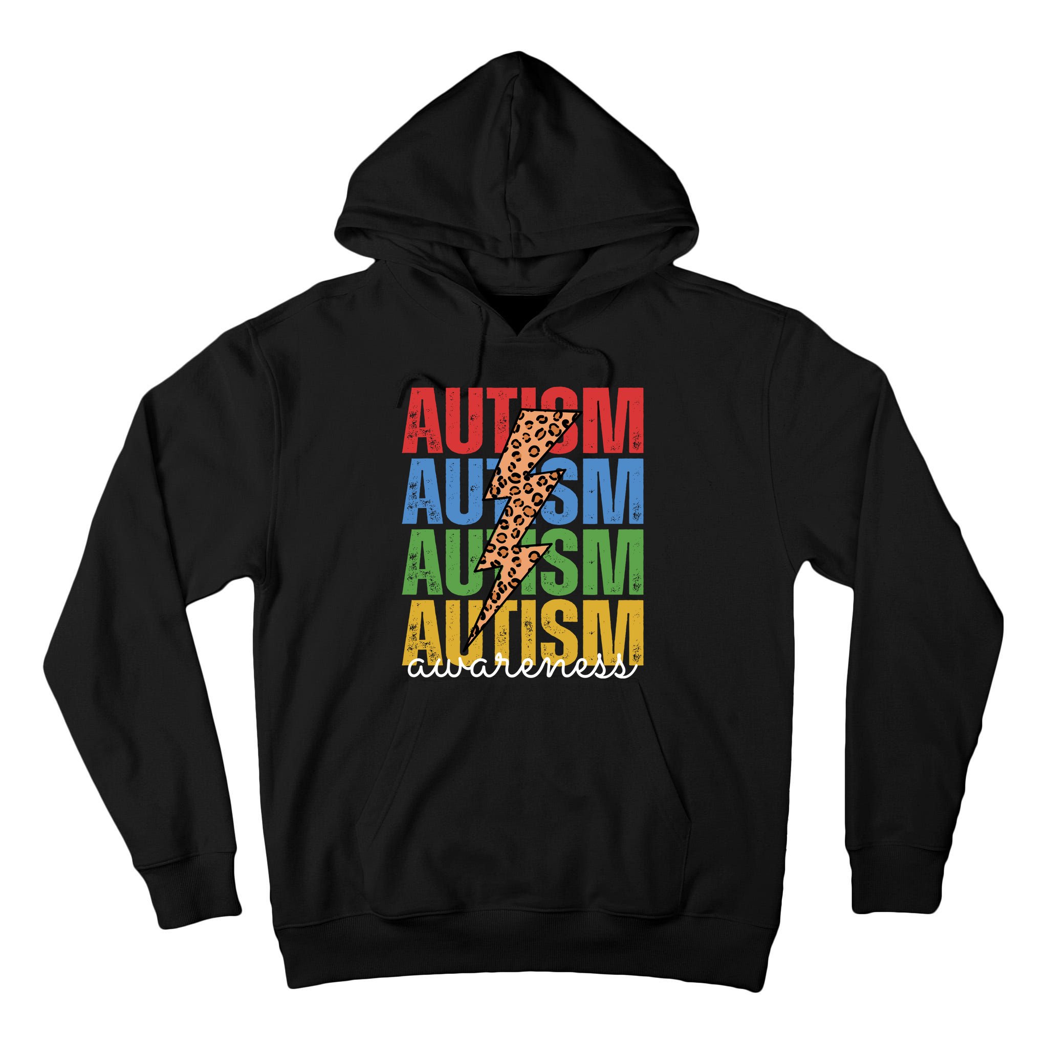 Autism Awareness Retro Cheetah Lightning Tall Hoodie