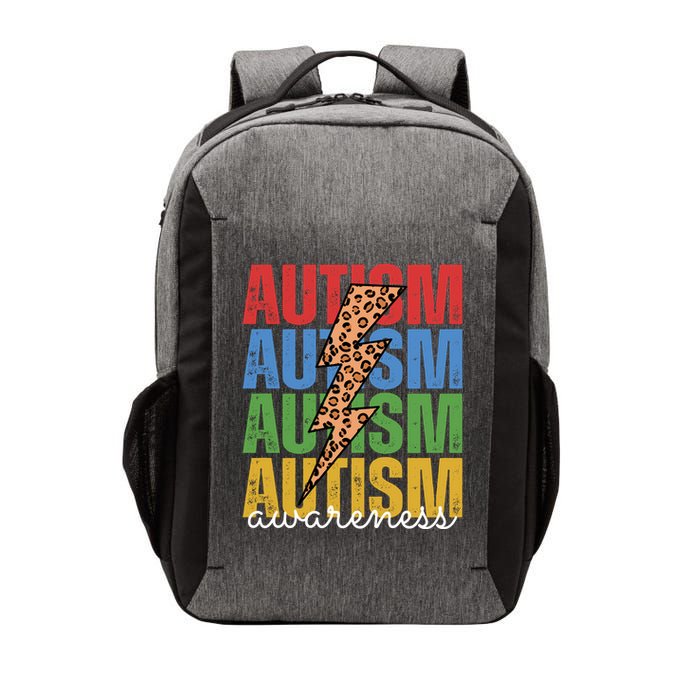 Autism Awareness Retro Cheetah Lightning Vector Backpack