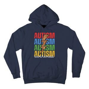 Autism Awareness Retro Cheetah Lightning Tall Hoodie