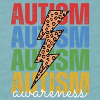 Autism Awareness Retro Cheetah Lightning Sueded Cloud Jersey T-Shirt