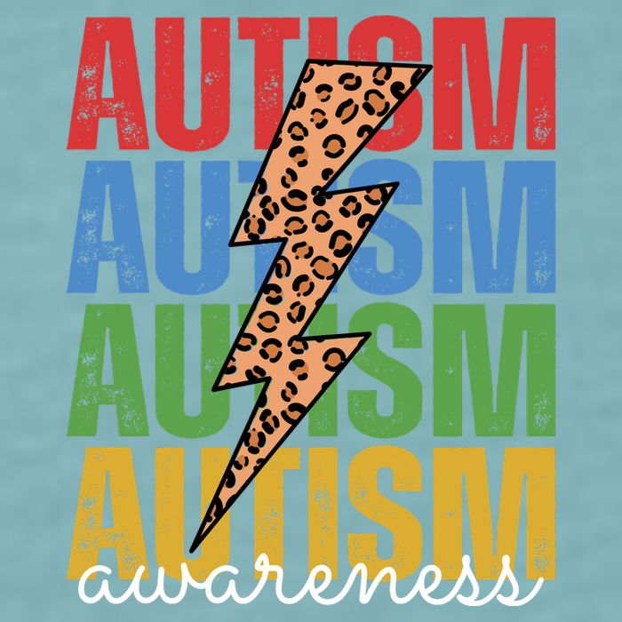 Autism Awareness Retro Cheetah Lightning Sueded Cloud Jersey T-Shirt