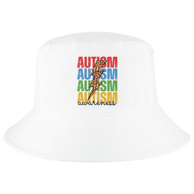 Autism Awareness Retro Cheetah Lightning Cool Comfort Performance Bucket Hat