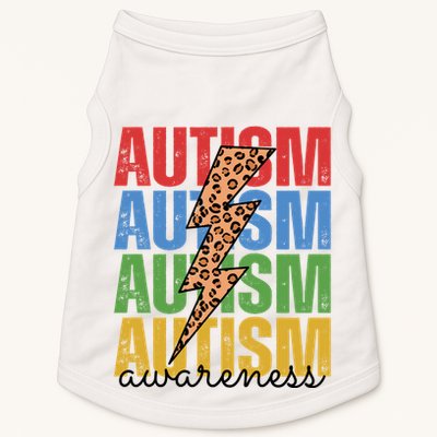 Autism Awareness Retro Cheetah Lightning Doggie Tank