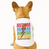 Autism Awareness Retro Cheetah Lightning Doggie Tank