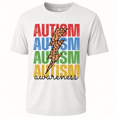 Autism Awareness Retro Cheetah Lightning Performance Shirt