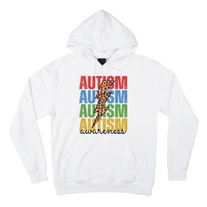 Autism Awareness Retro Cheetah Lightning Hoodie