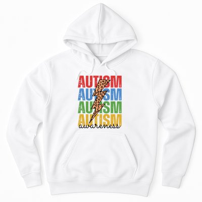 Autism Awareness Retro Cheetah Lightning Hoodie