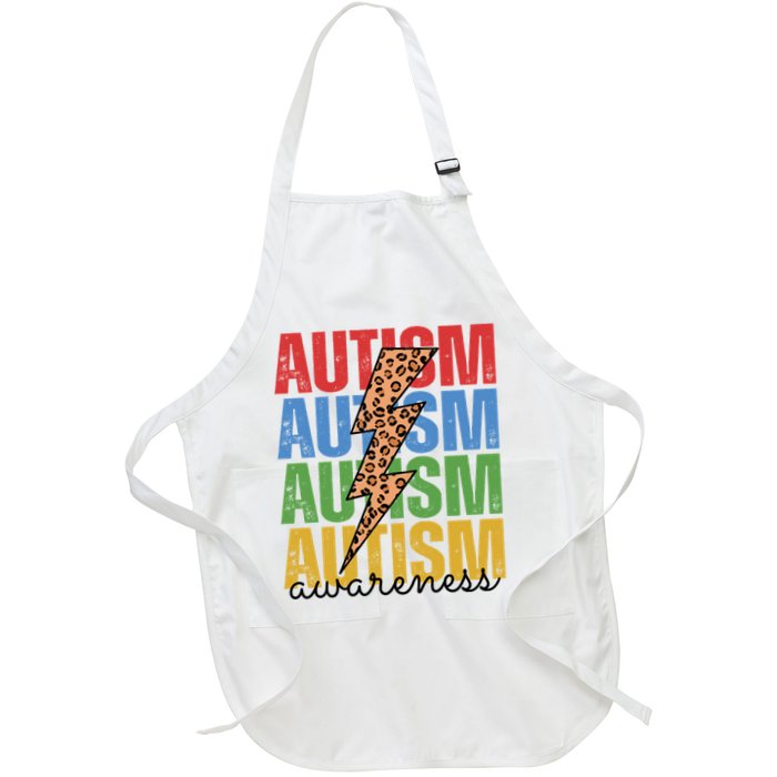 Autism Awareness Retro Cheetah Lightning Apron