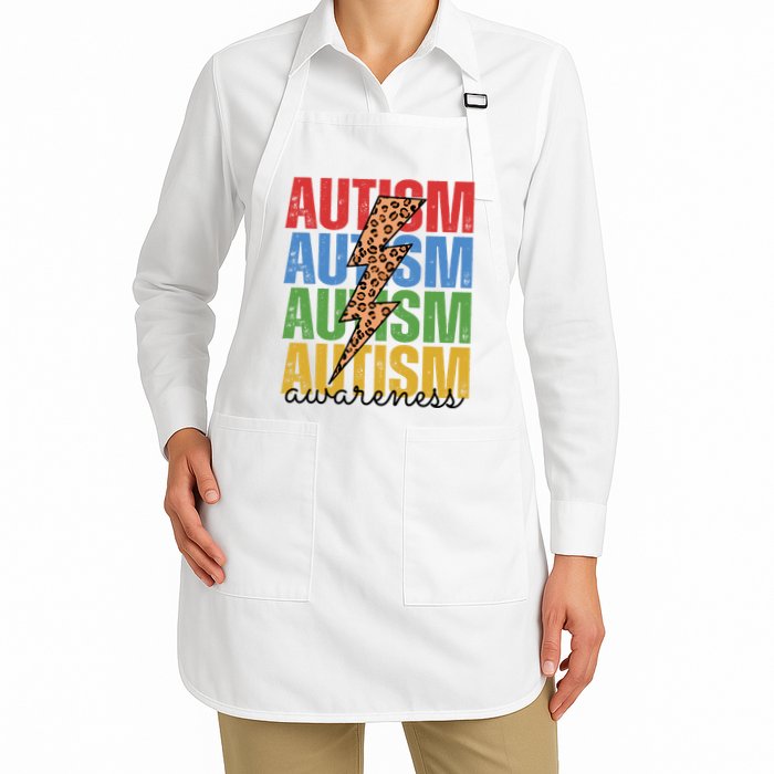 Autism Awareness Retro Cheetah Lightning Apron
