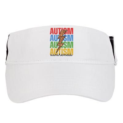 Autism Awareness Retro Cheetah Lightning Adult Drive Performance Visor