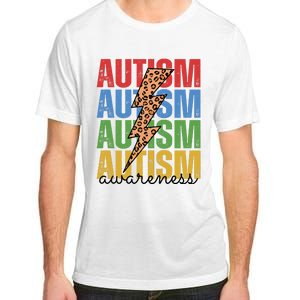 Autism Awareness Retro Cheetah Lightning Adult ChromaSoft Performance T-Shirt